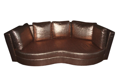 Divano foderato in stoffa color bronzo a 3 sedute, design anni'70